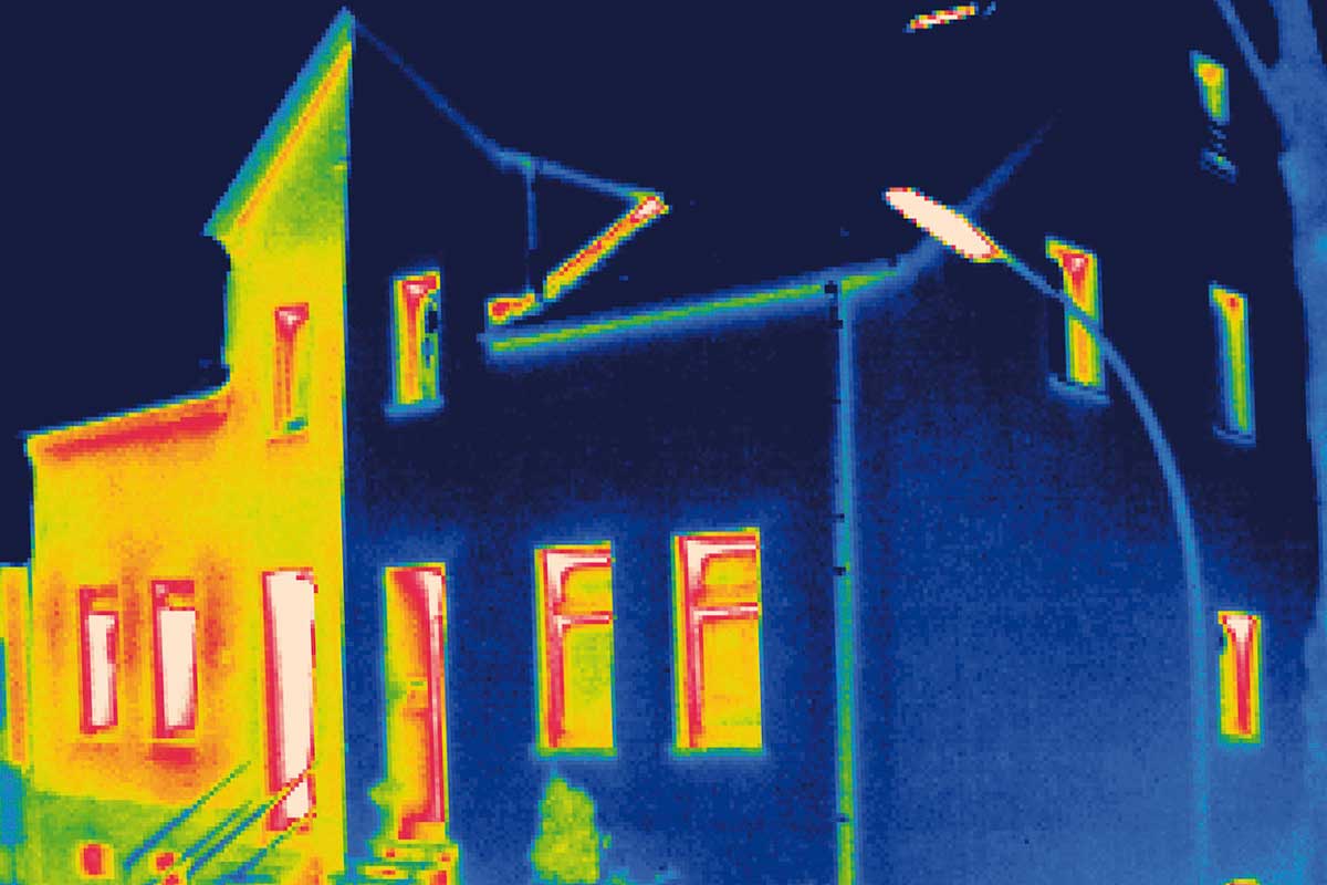 Wärmebild Fassade nach Installation Wärmedämmverbundsystem