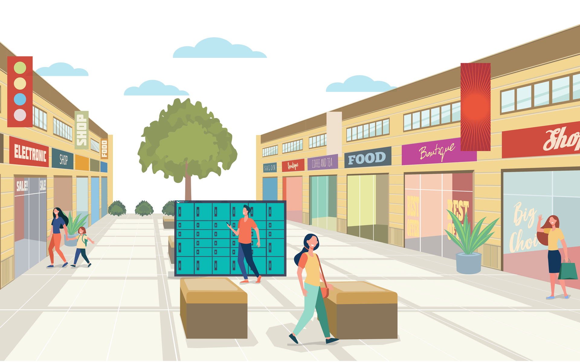 Casiers click and collect partagés entre commerces