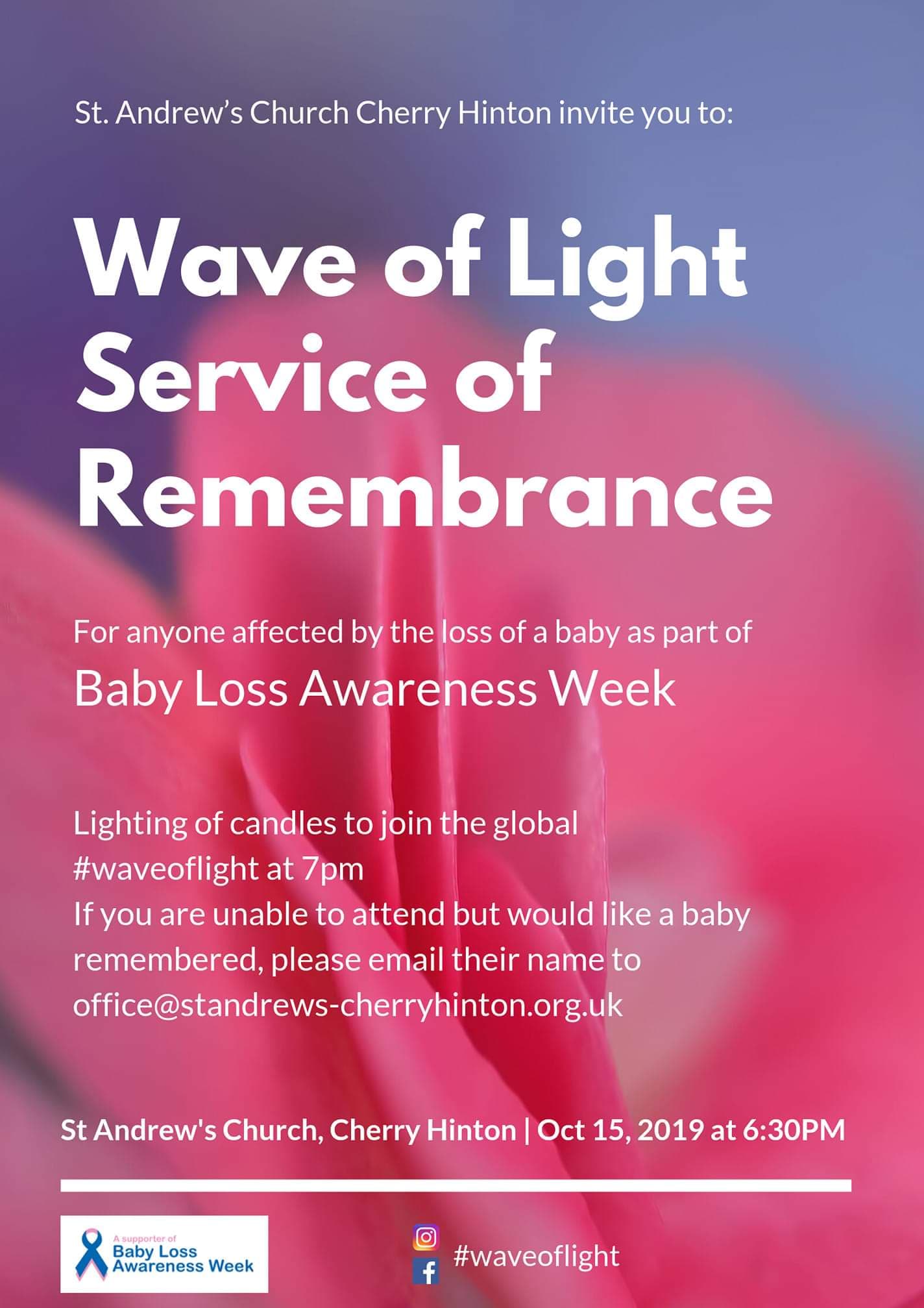 Flyer for wave of light 2019