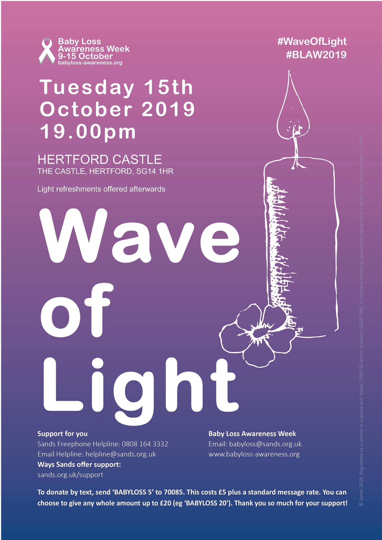 Wave of Light at Hertford Castle poster