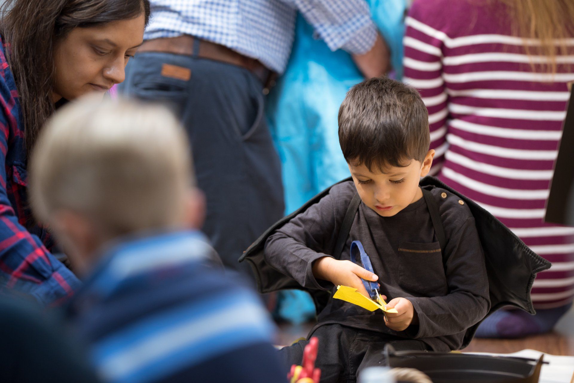 boy making crafts