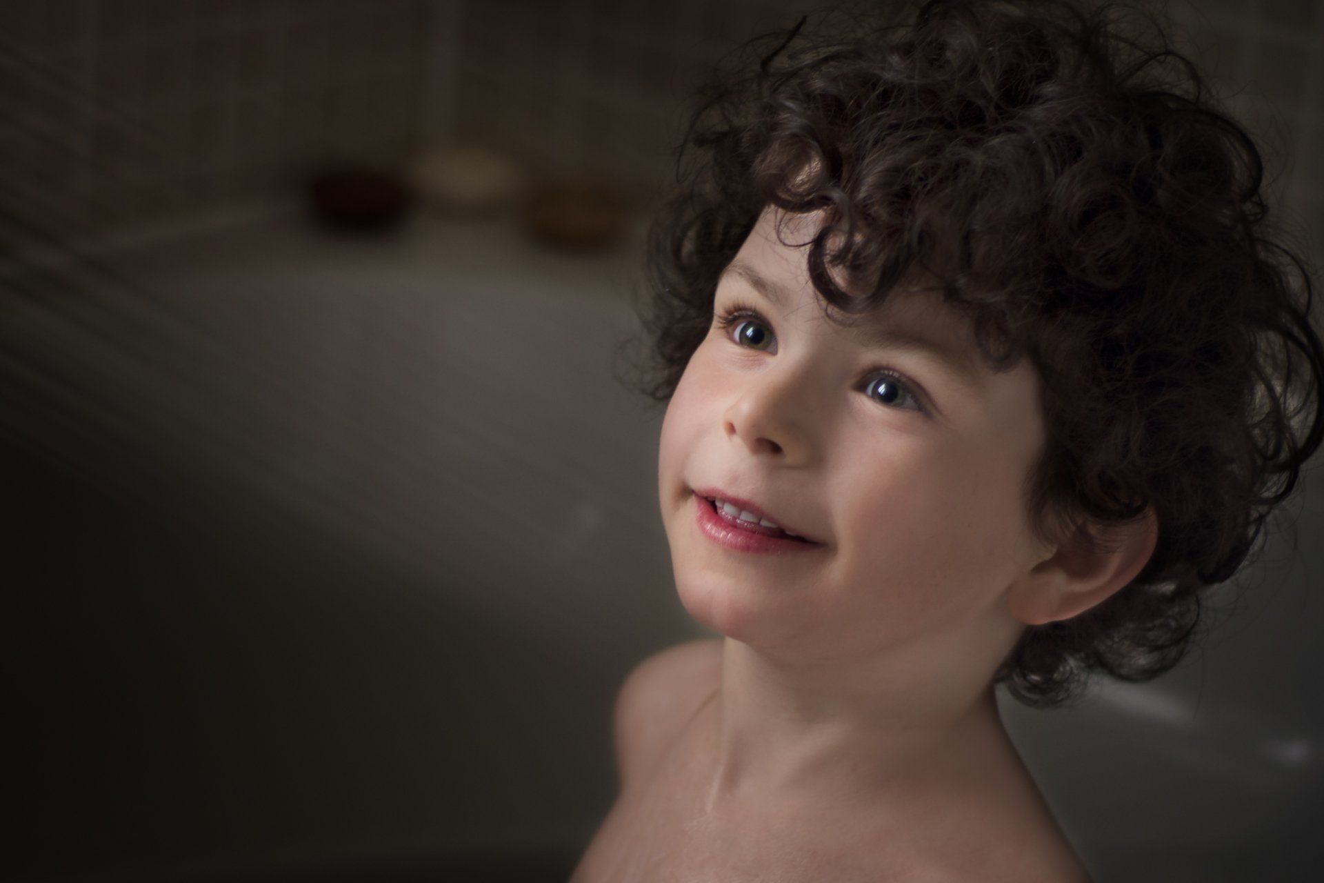 Bathtime, watching light coming in the window