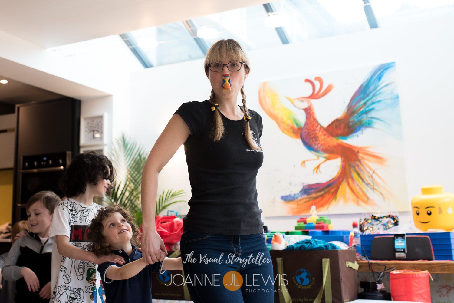 Melody Monkeys leading a choo choo train conga during birthday party games