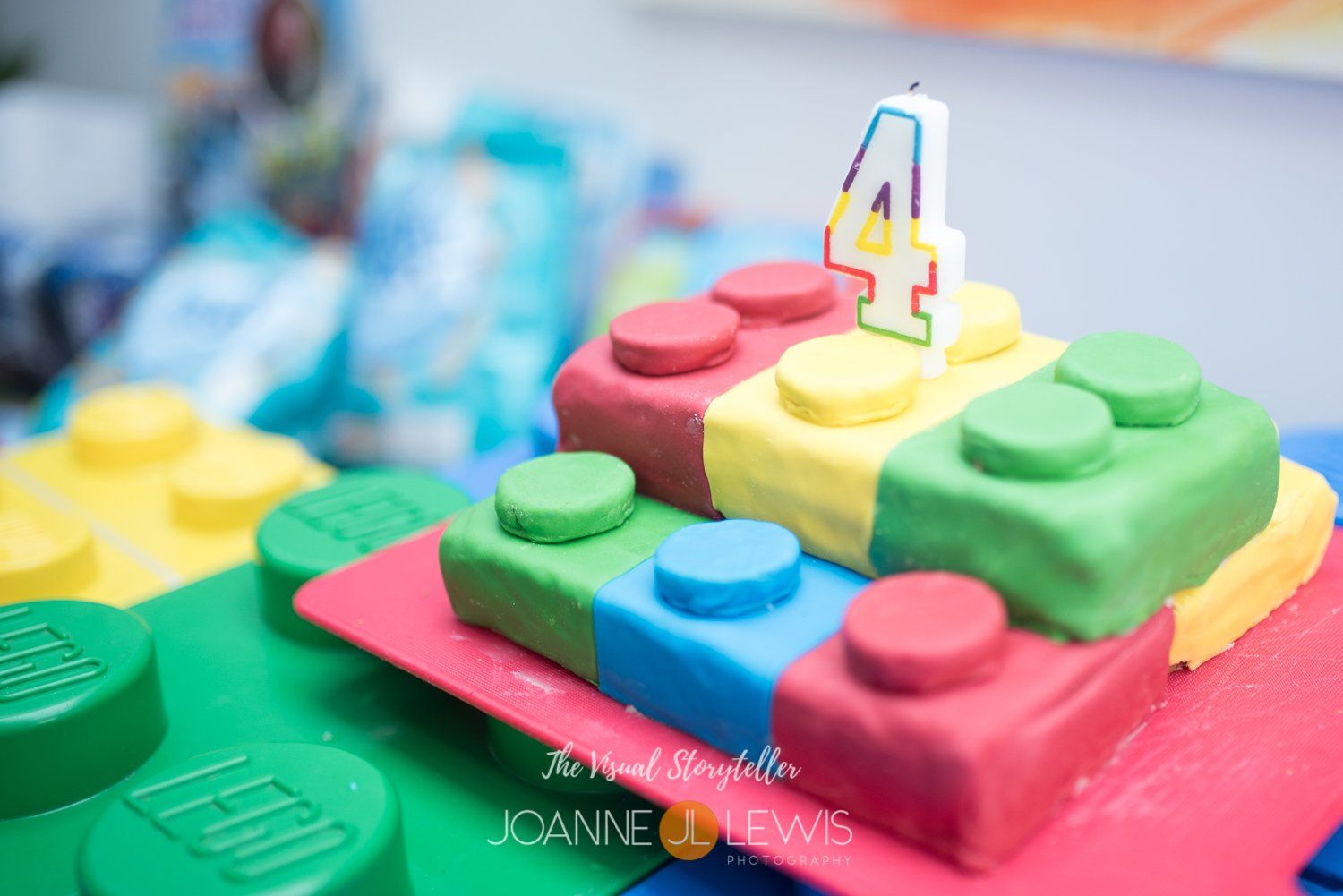 LEGO birthday cake made with fondant icing