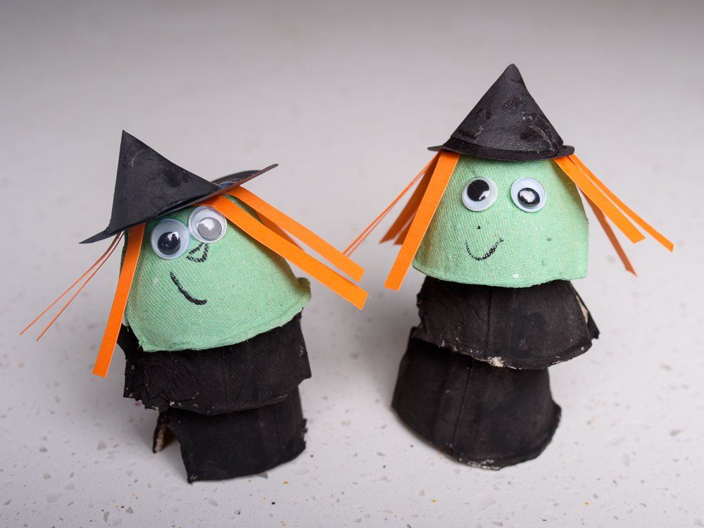 Witch egg box halloween crafts