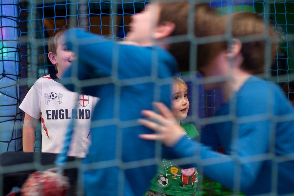 Having fun at soft play