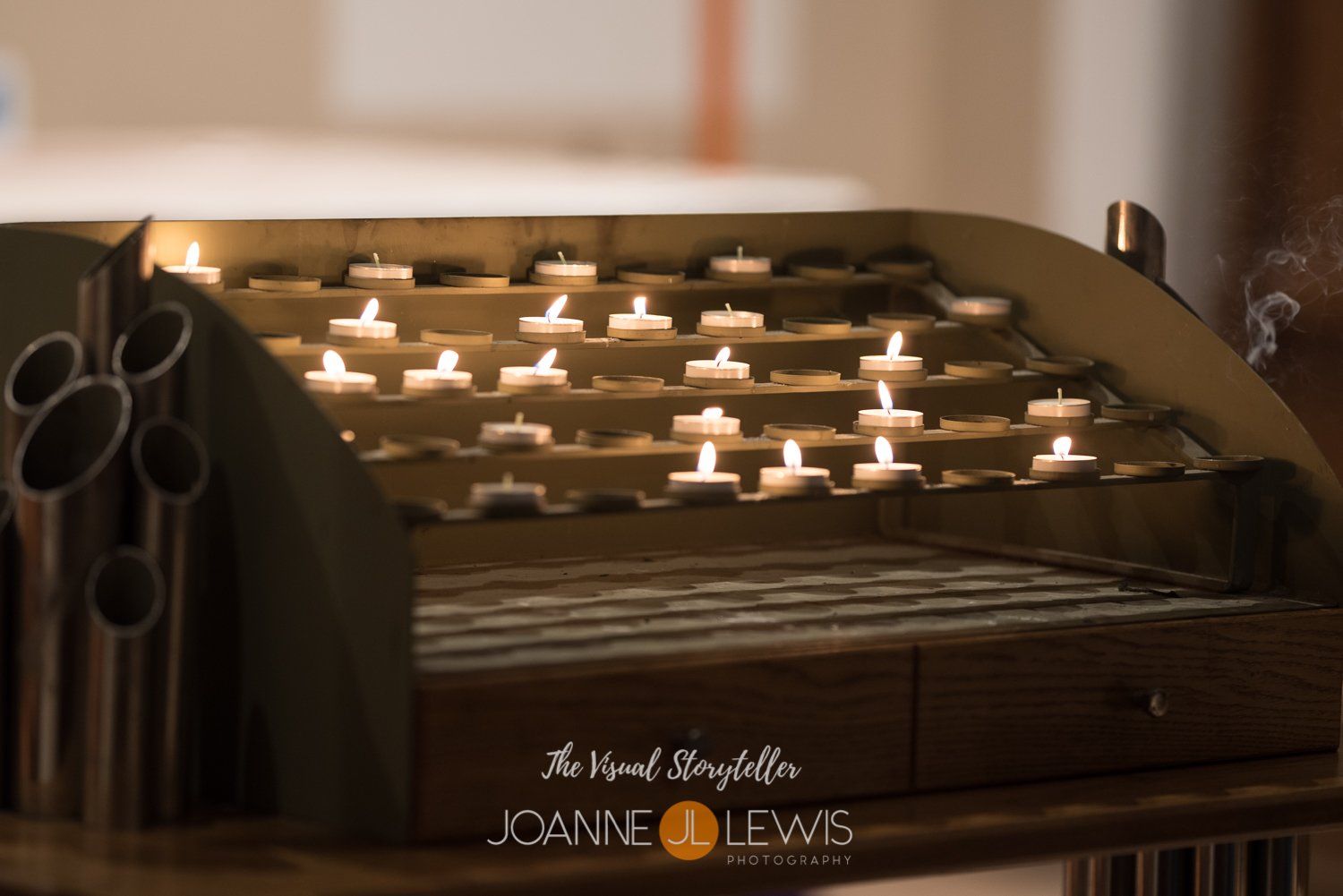 Candles lit at Holy Trinity Church, Bengeo Hertford