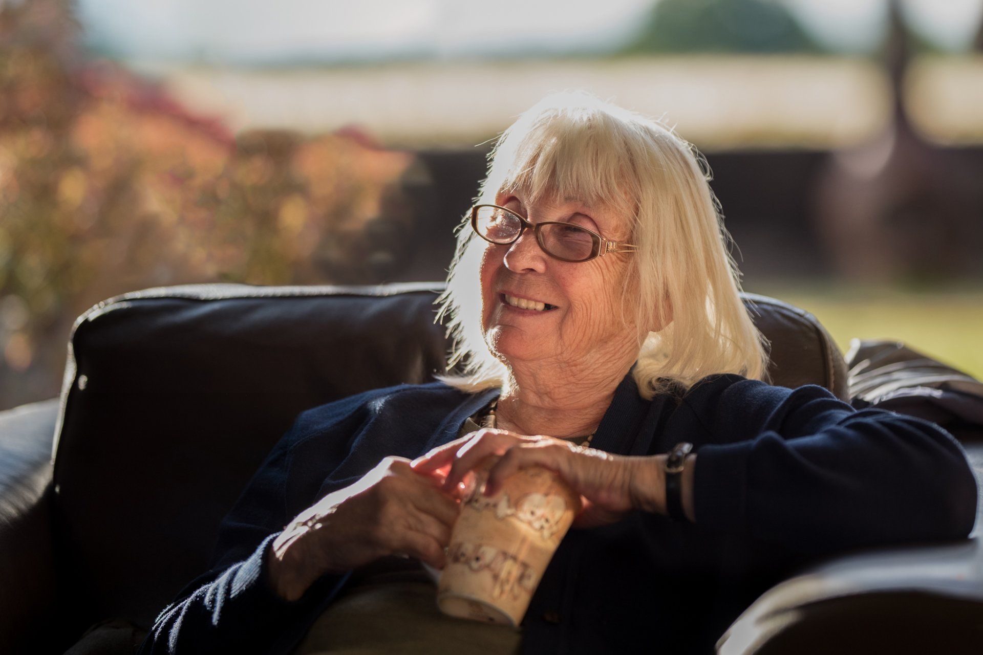 Beautiful backlit photo in living room of a great nan
