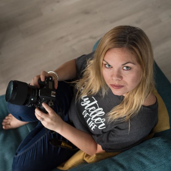 Photographer relaxing on the sofa