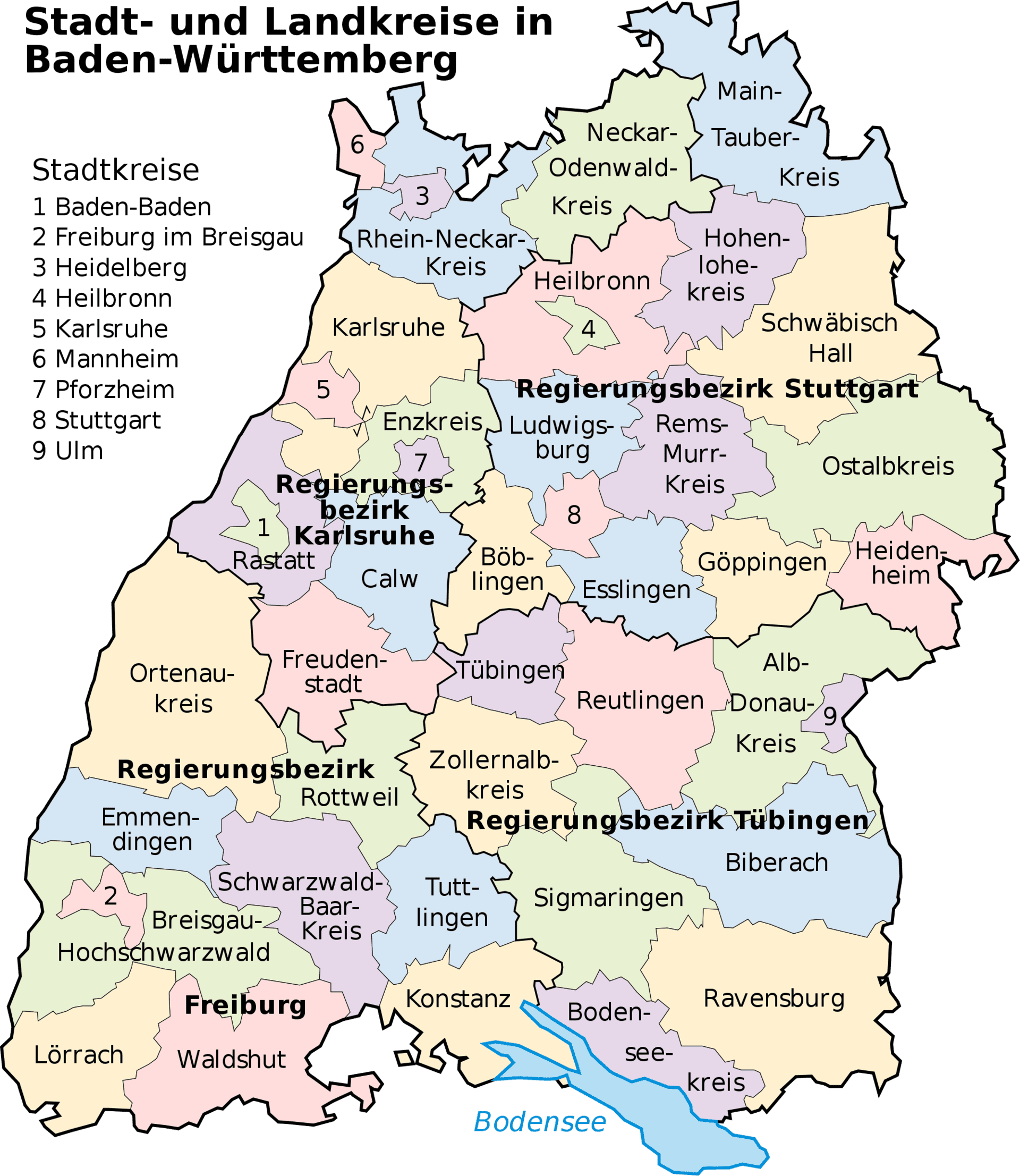 Stadt und Landkreise in Baden-Württemberg Stadt und Landkreise in Baden-Württemberg
