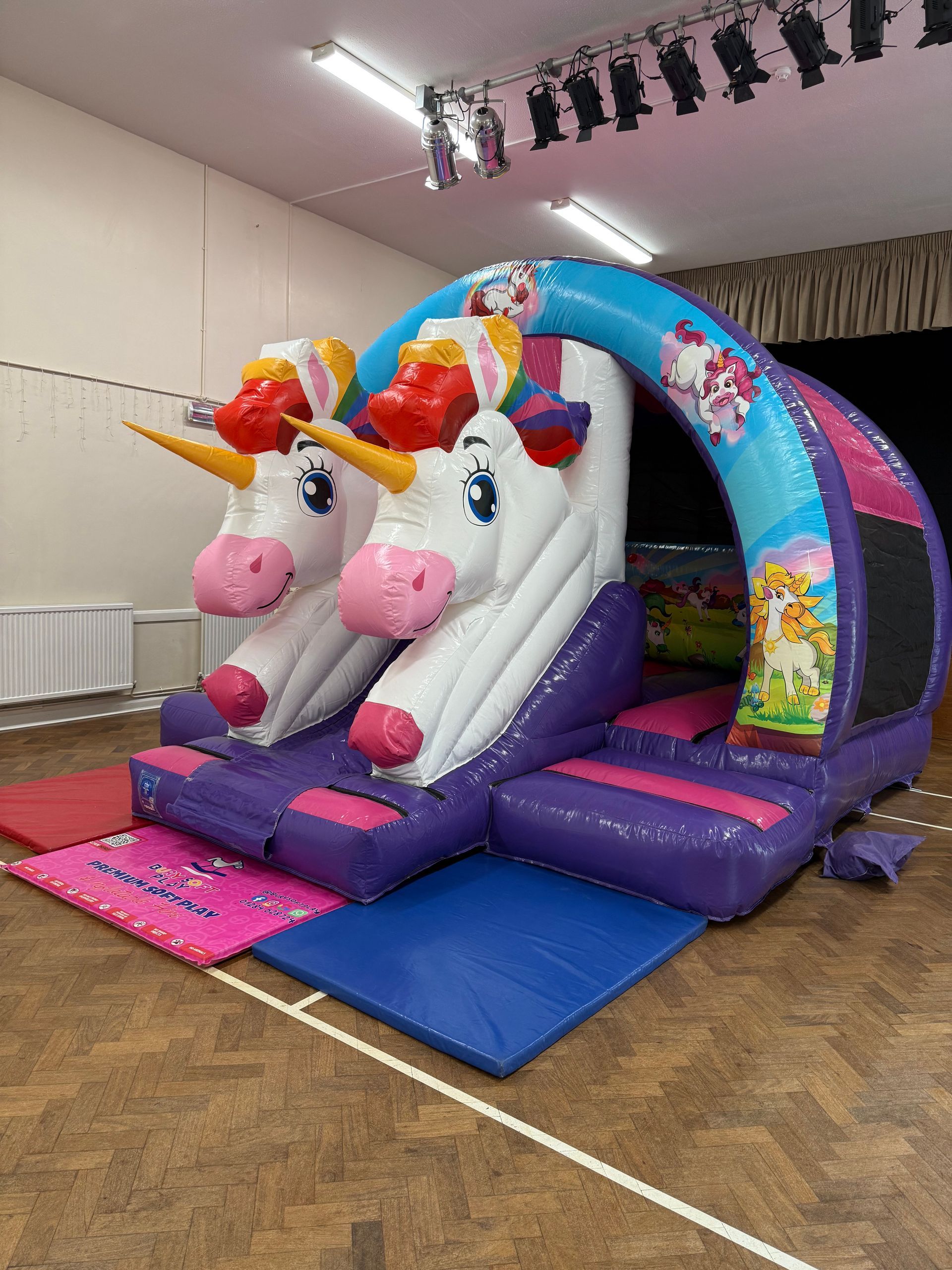 3D UNICORN SLIDE BOUNCY CASTLE