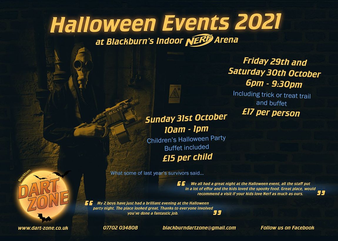 Nerf Dart Zone Halloween Event Poster 2021