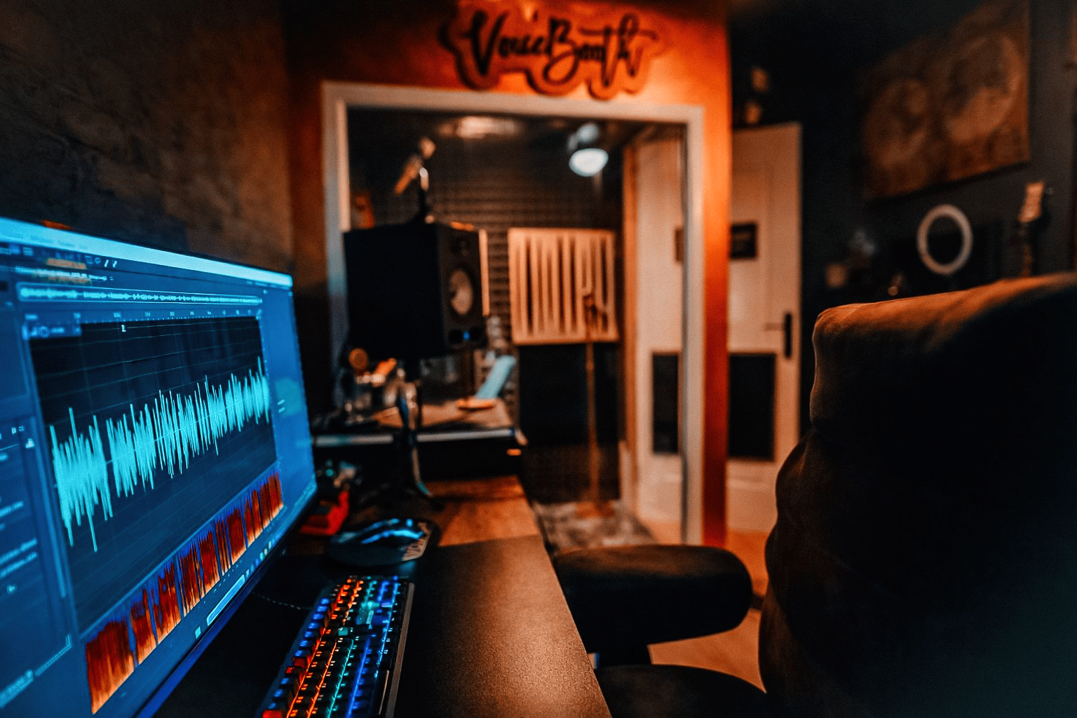 Cabine d'enregistrement voix off