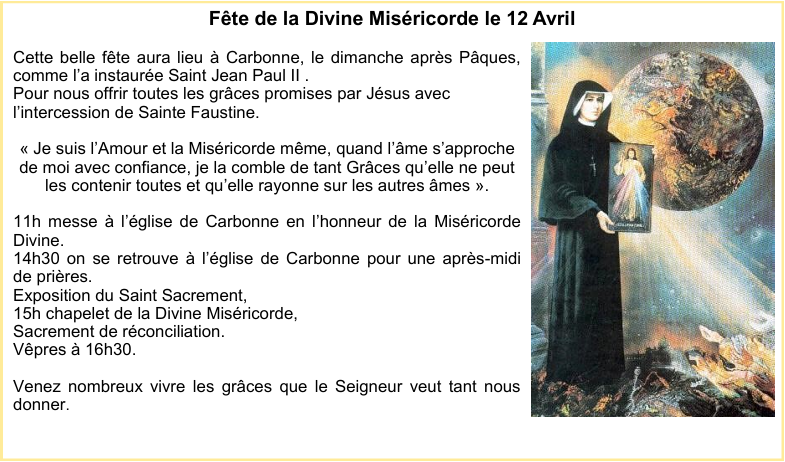 Fête de la Divine Miséricorde