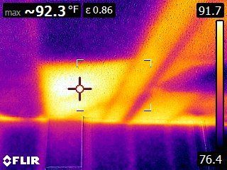 Thermal  or Infrared image of detected missing insulation