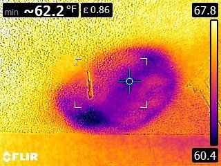 Infrared or Thermal Image of Ceiling Water leak stain