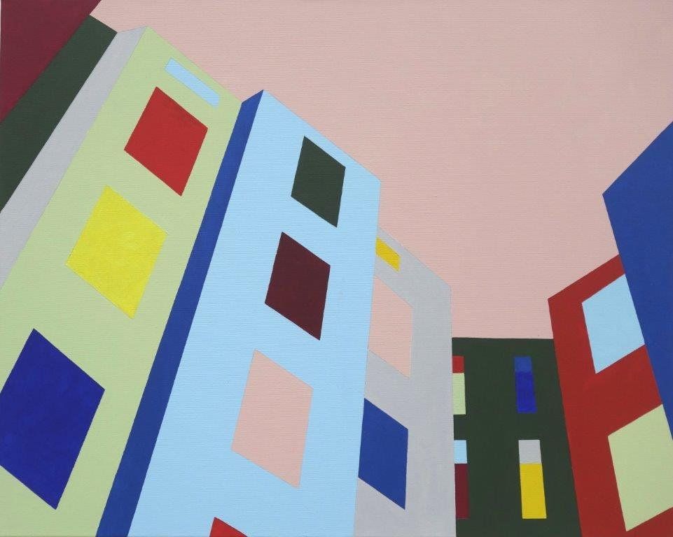 Himmel über Schöneberg Acryl auf Baumwolle 80 x 100 cm 2012
