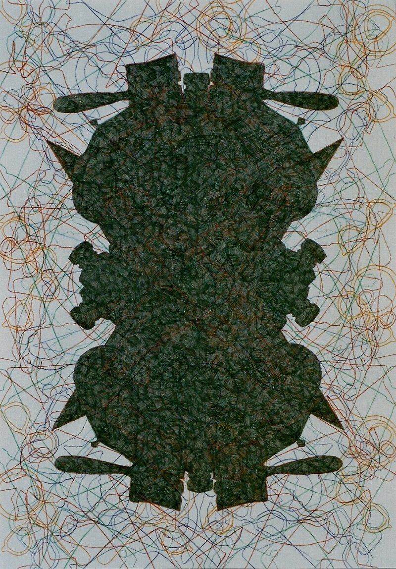 Schnittmuster XX Bleistift und Buntstift auf Papier 100 x 70cm 2006