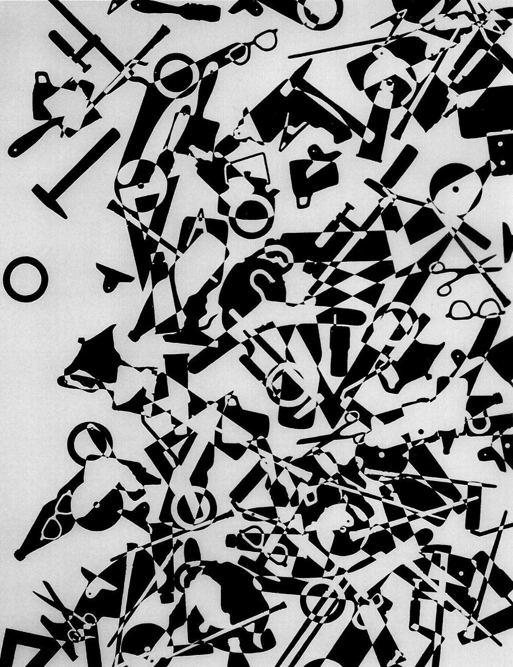 Utensilien 22  Acryl auf Holz 160 x 120 cm 2008