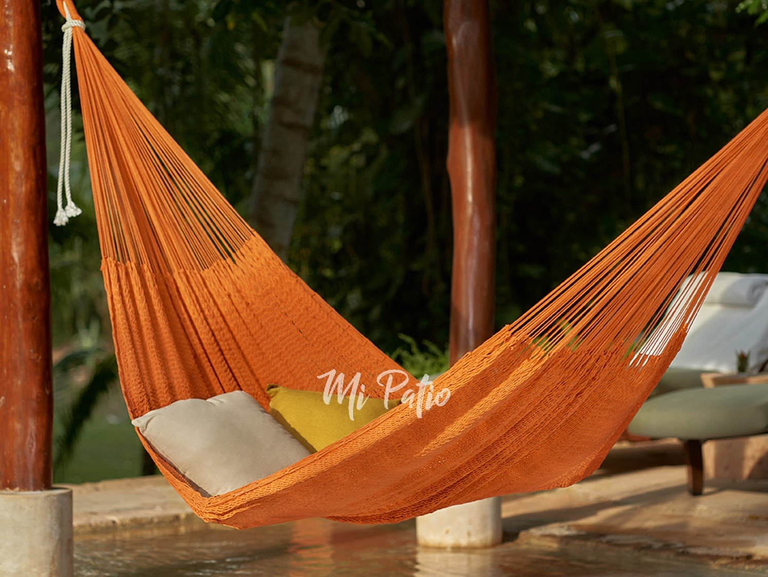 Flauschige Hängematten Verano Mexikanische Hängematte aus dickem Garn, Maya Hängematte, Hängematte Verano, orange