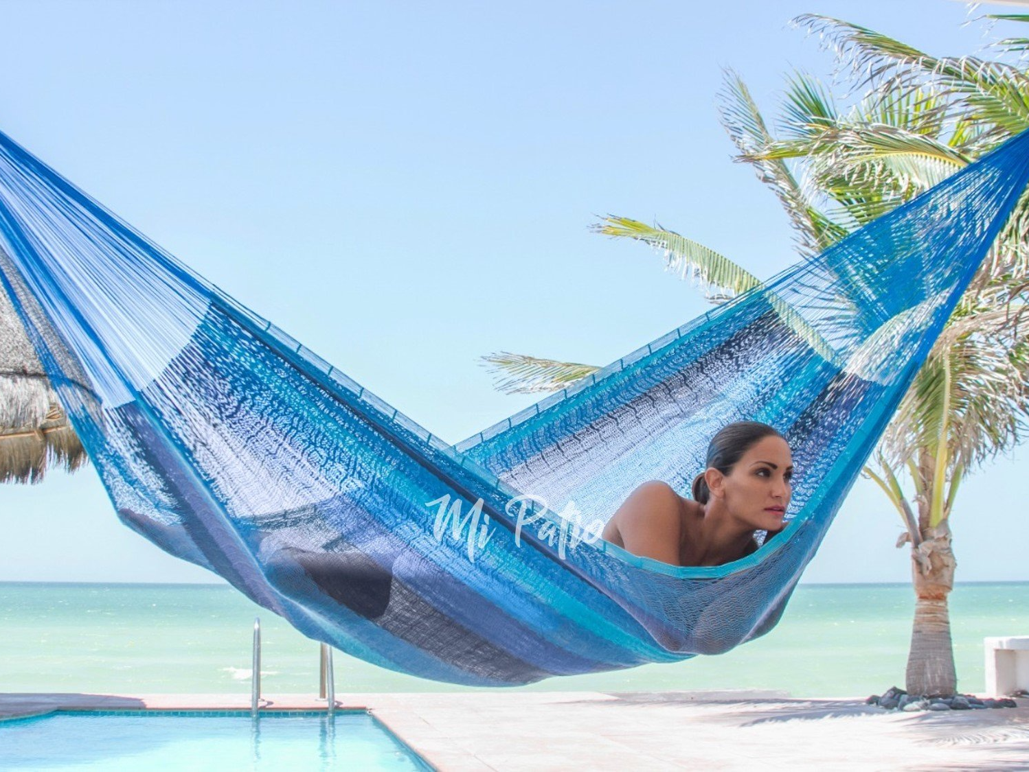 Mexikanische Maya Hängematten Mexikanische Hängematte, Maya Hängematte, Netzhängematte in blau