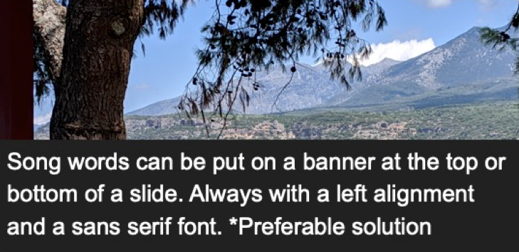 An example of how to use text on a banner.