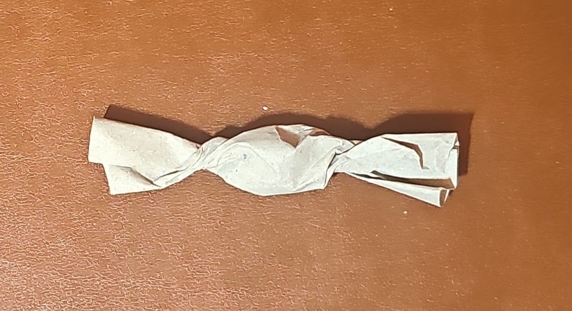 The 'sweet' with the ends twisted like an old fashioned sweet.