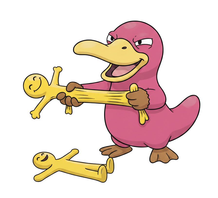 Small, yellow, smiley stretchy rubber men.