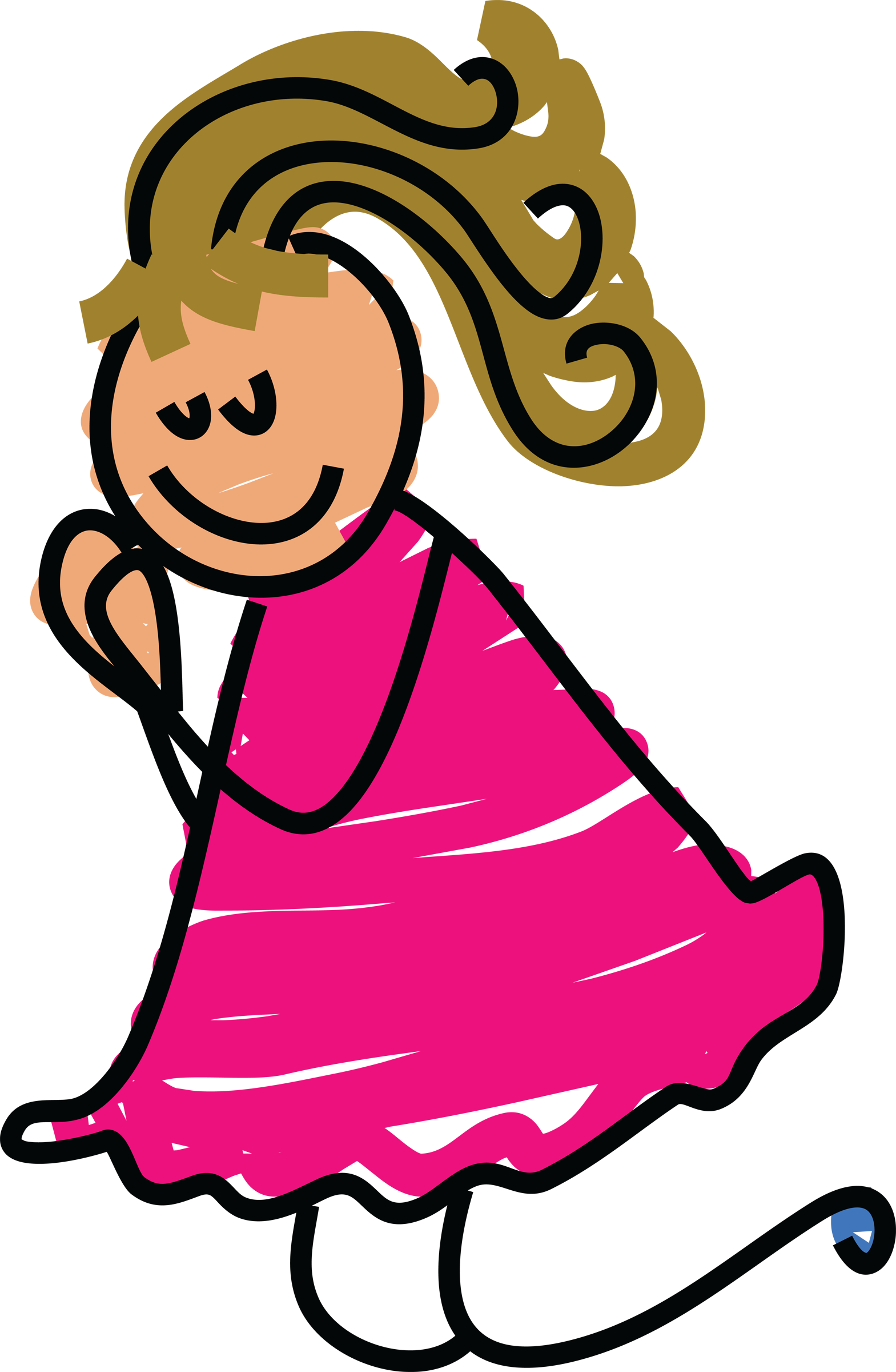 A line drawing of a girl praying