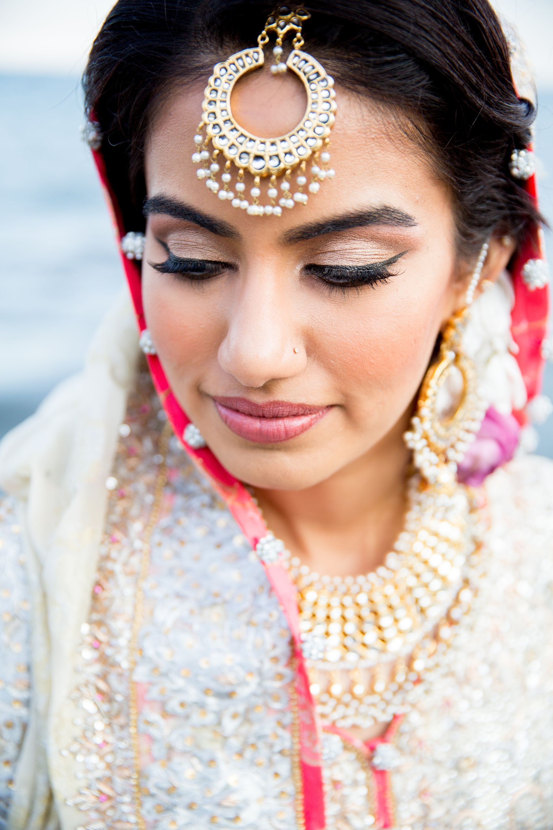 NIKKAHBRIDE FLOWERINHAIR INDIANBRIDE CLEANBRIDALMAKEUP WHITEDRESSMAKEUP