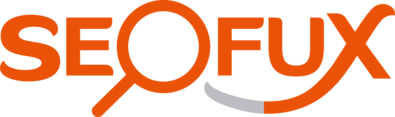 Logo von SEOFUX für Suchmaschinenoptimierung in Potsdam, mit einem stilisierten Lupen-Symbol.