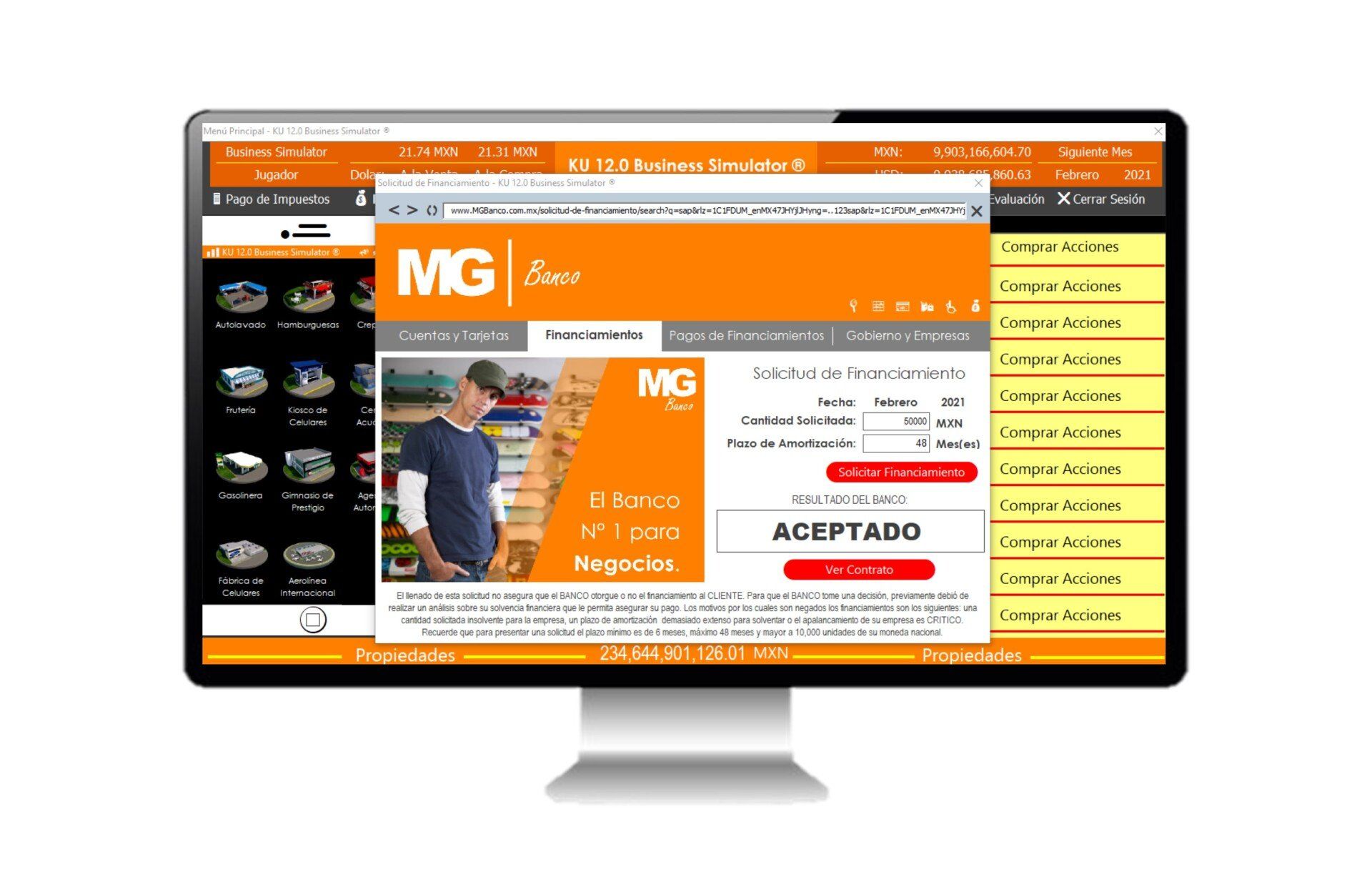 Simulación de estrategia de crecimiento