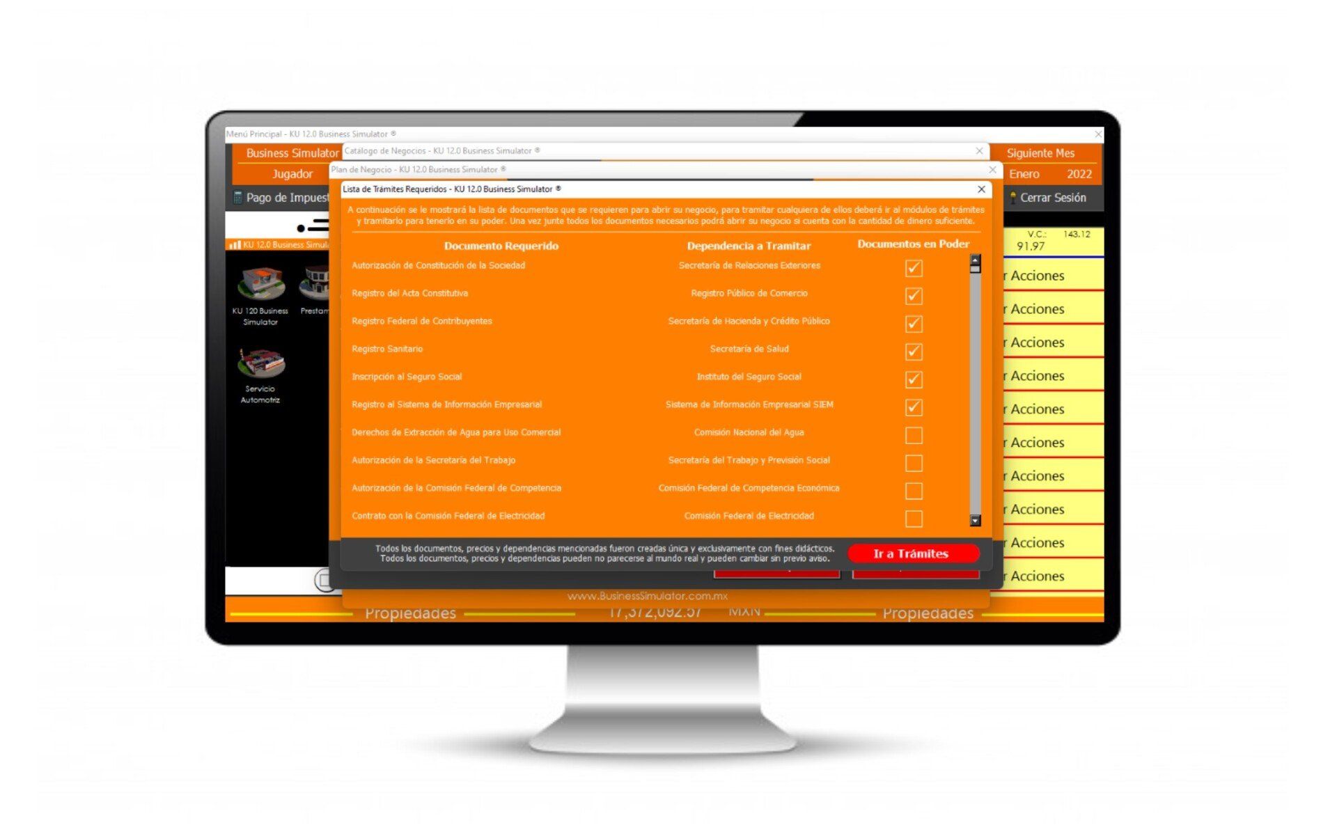 Simulación de objetivos empresariales