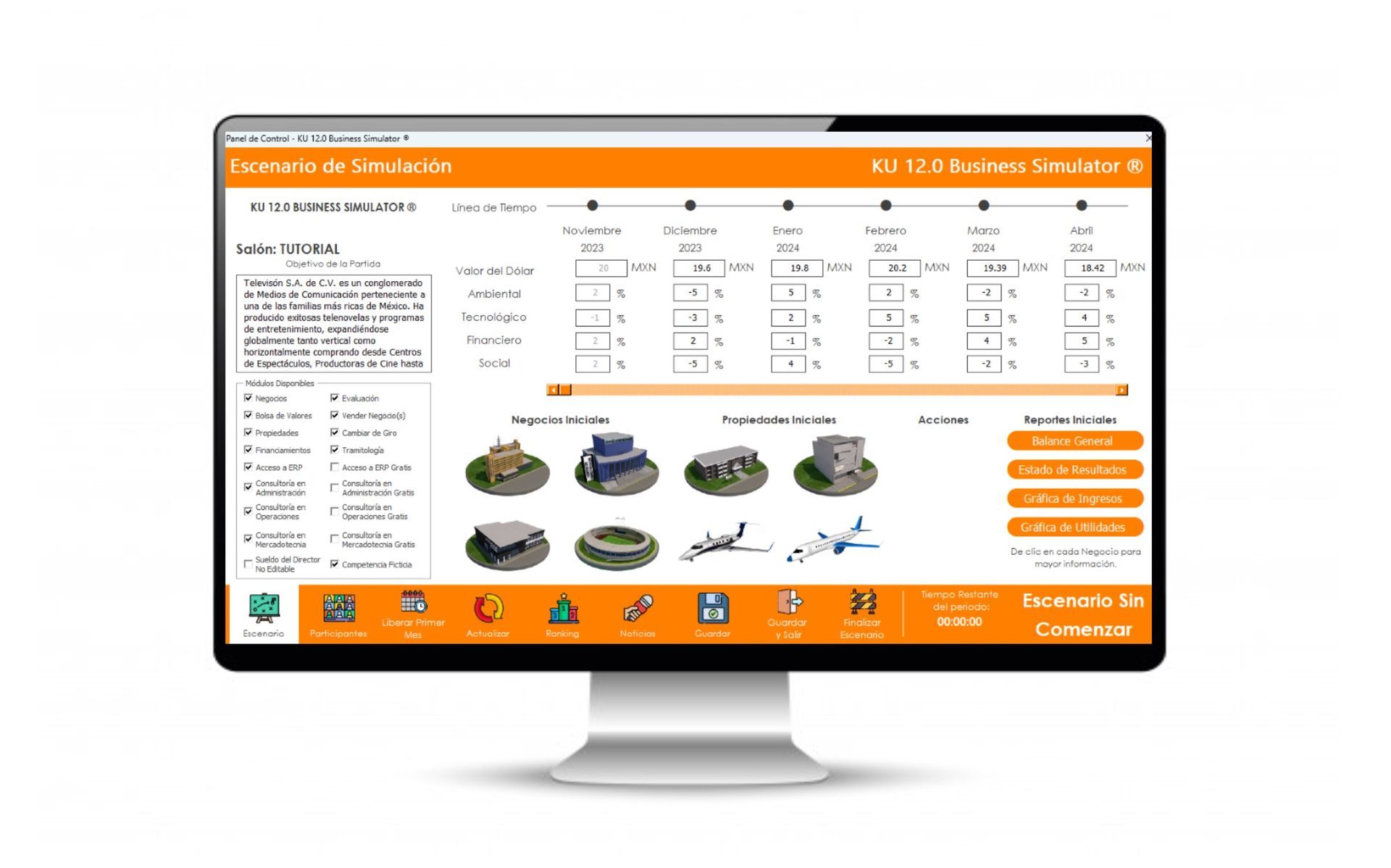 Modelo de negocios con gráficos interactivos