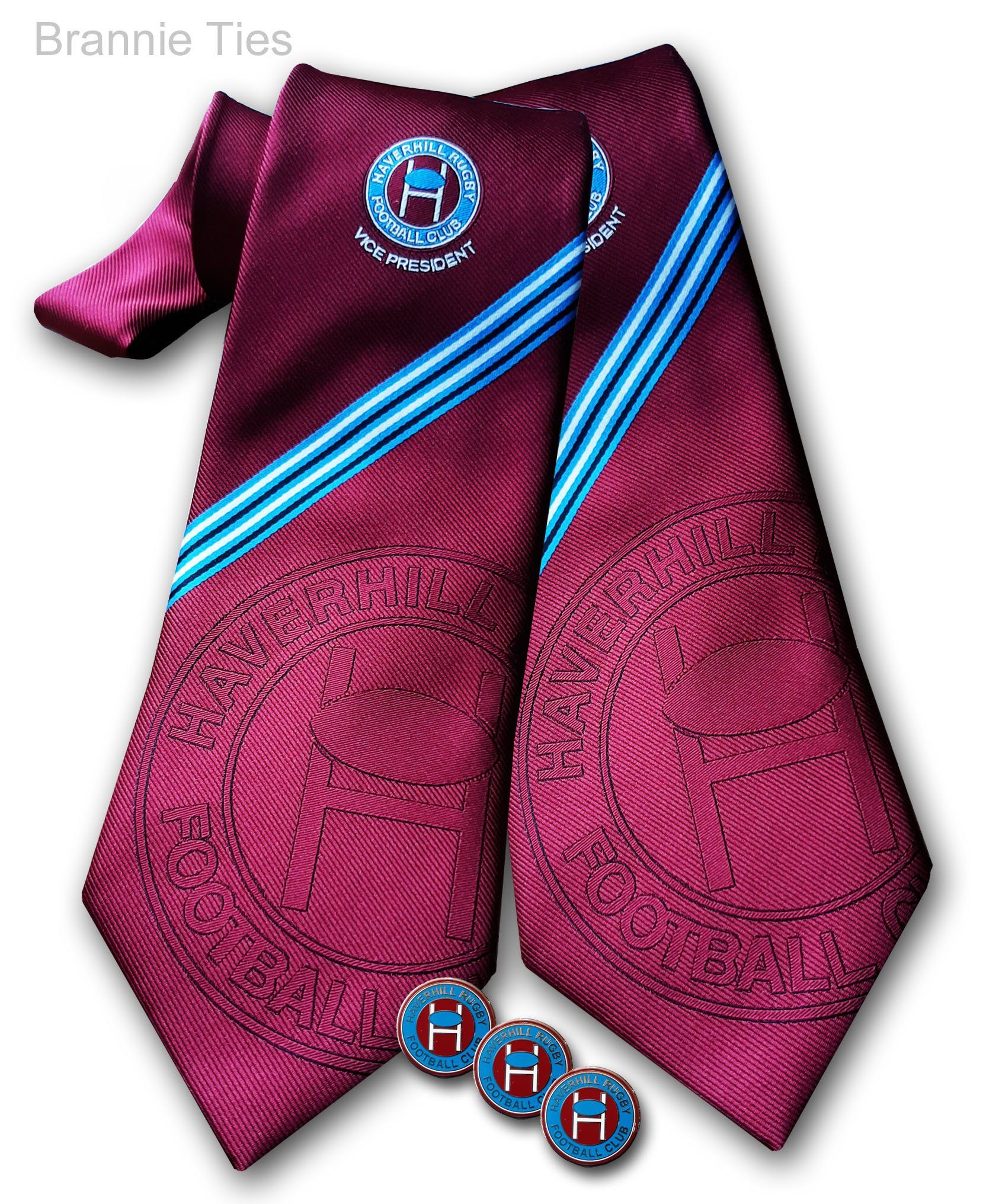 striped ties with logos