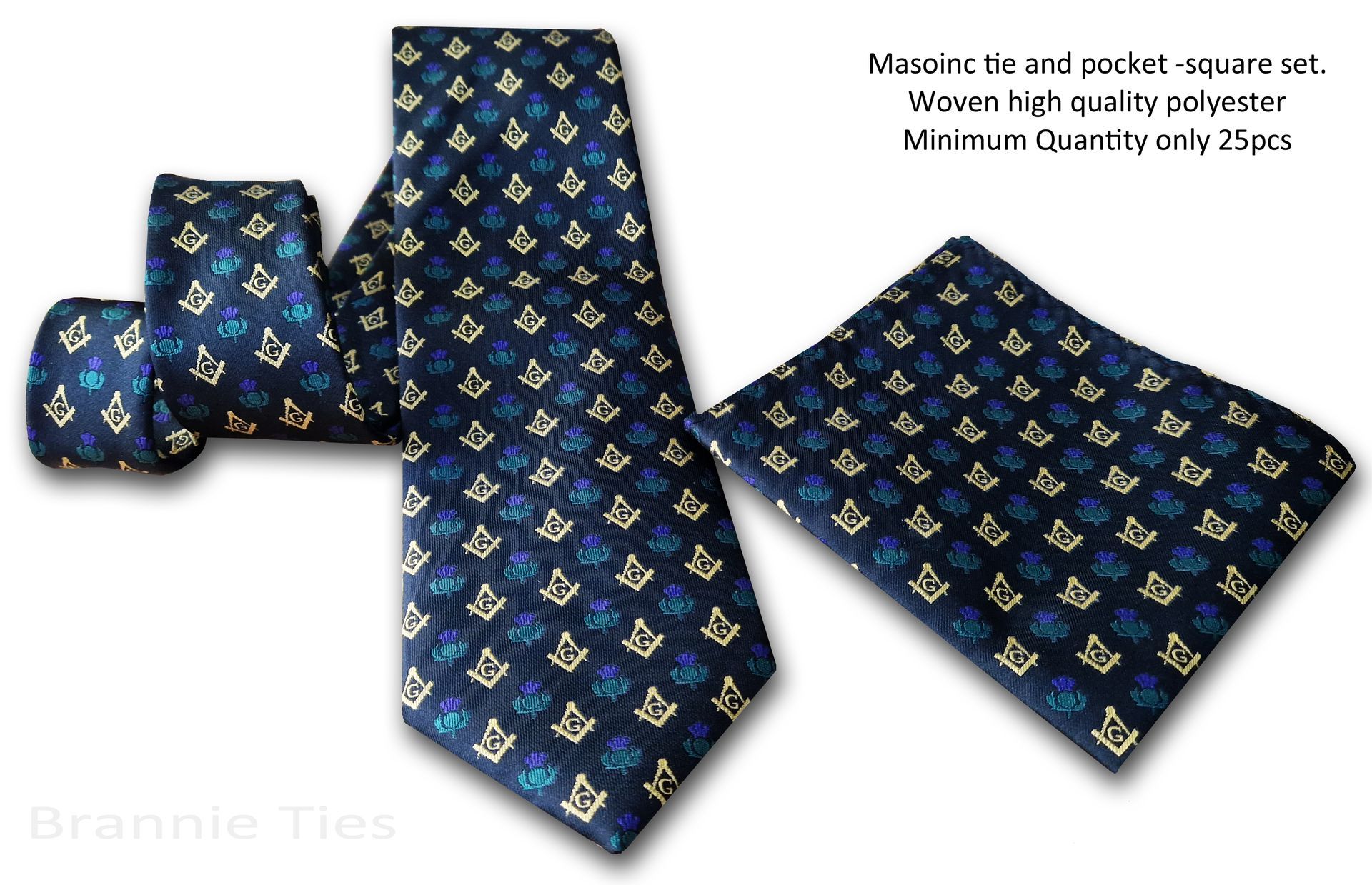Masonic tie and pocket squares