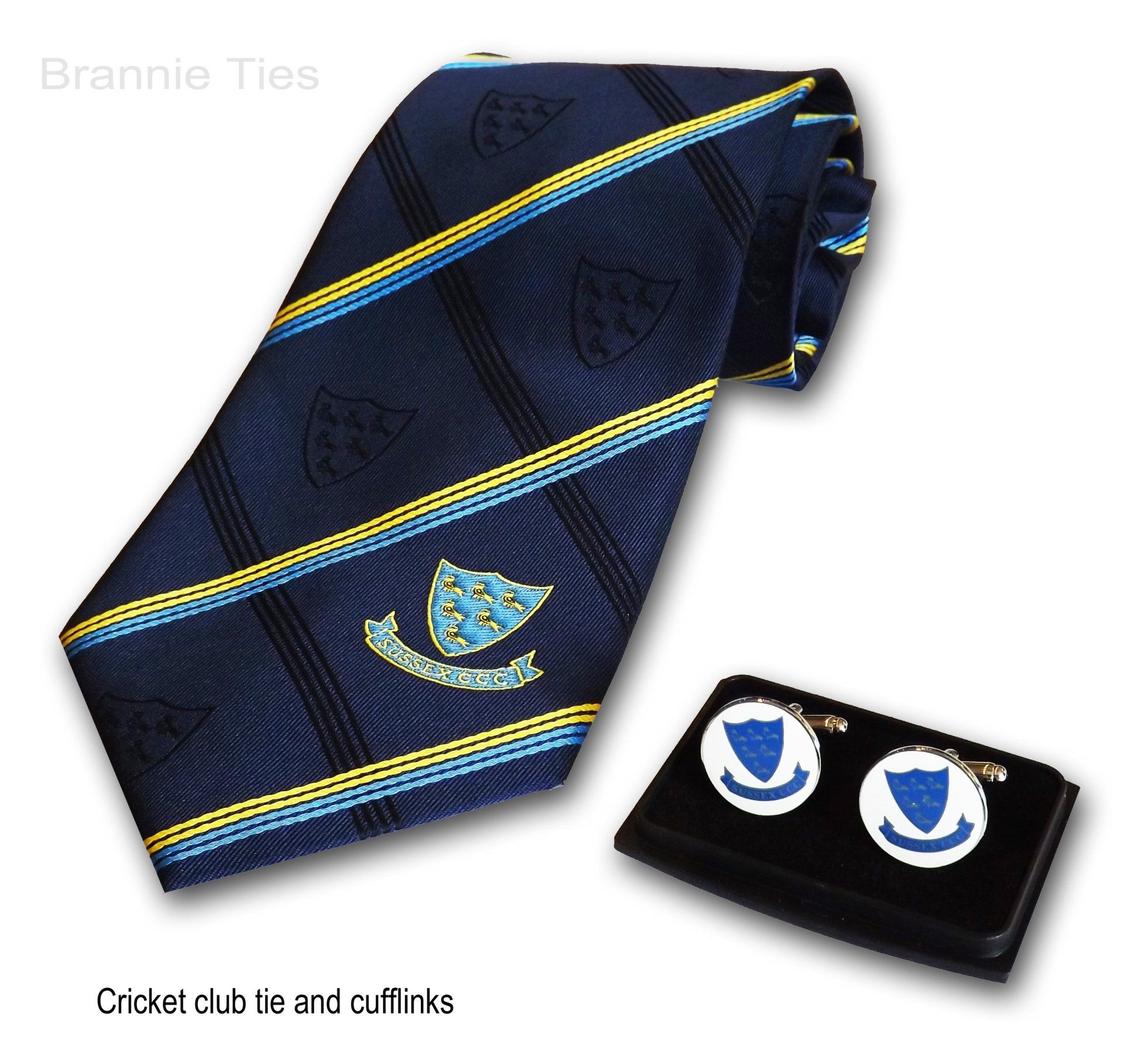 cricket club ties and cufflinks