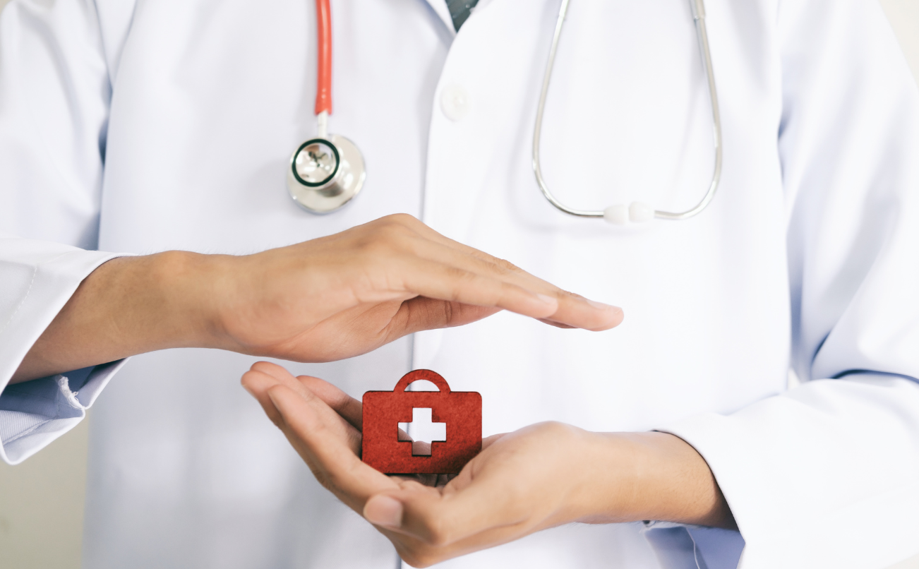 Darstellung eines Arztes als Symbol für Gesundheit