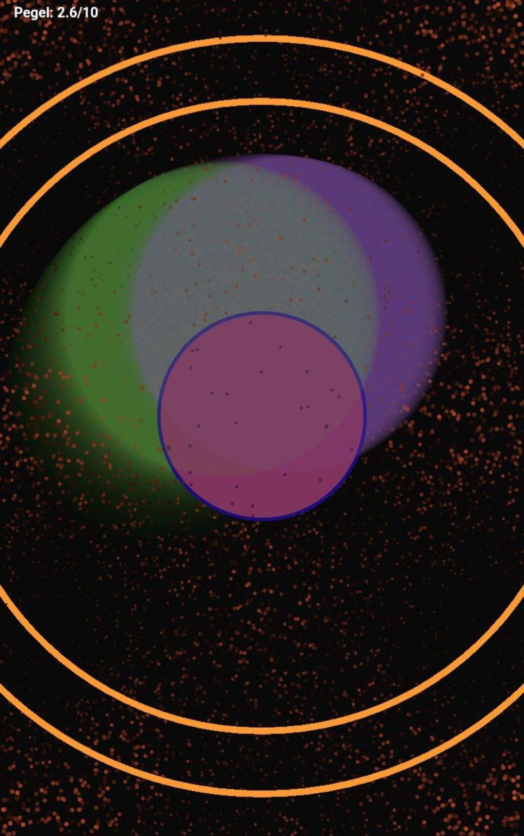 Ein abstraktes, farbintensives Kunstwerk, das die Komplexität chronischer Schmerzen als Aura visualisiert.