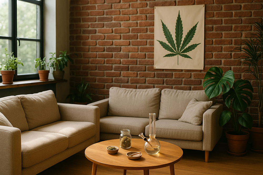 Cannabis Social Club mit Sofa