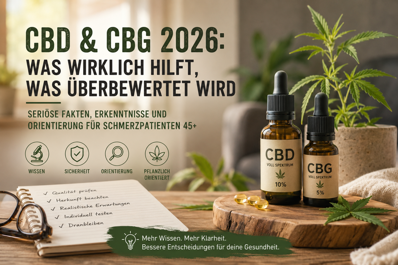 CBD und CBG 2026 als pflanzlich orientierte Unterstützung bei chronischen Schmerzen
