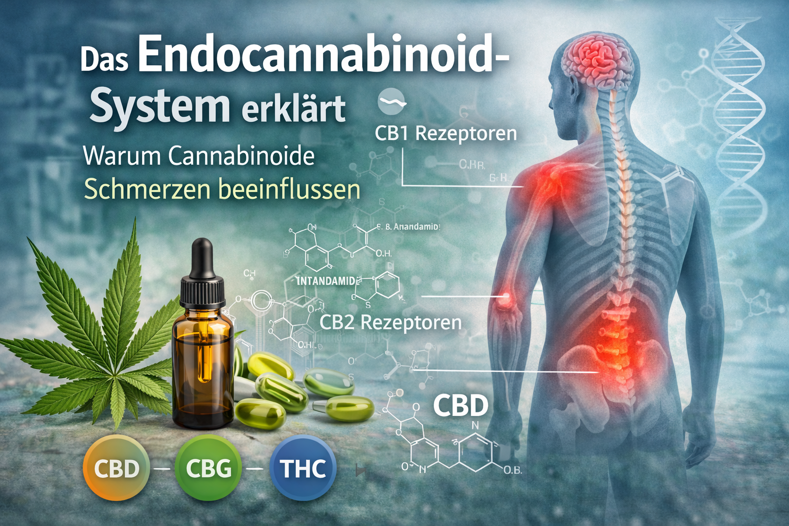Endocannabinoid-System erklärt – wie Cannabinoide Schmerzen über CB1 und CB2 Rezeptoren beeinflussen