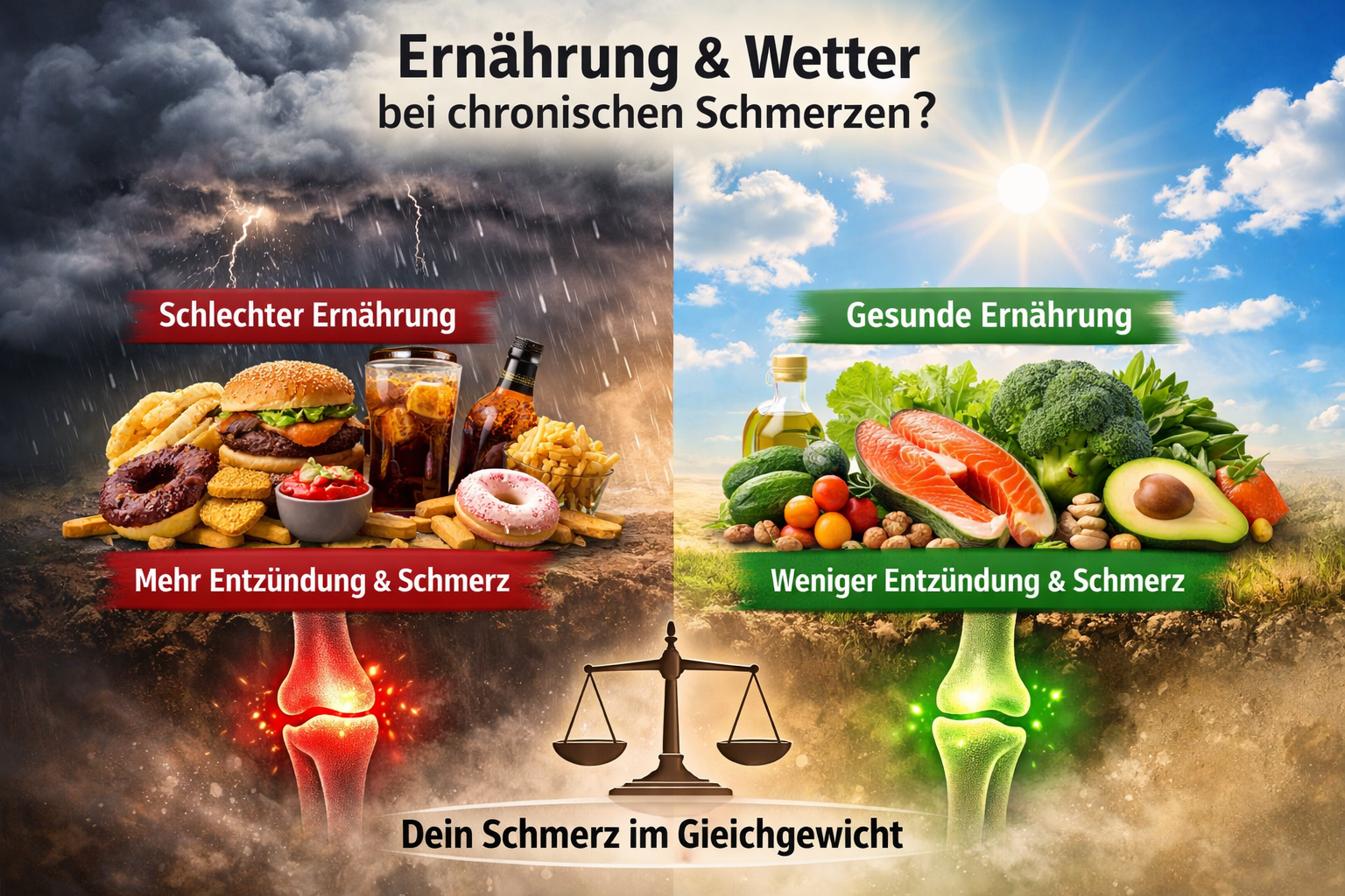 Ernährung und Wetter bei chronischen Schmerzen – Einfluss auf Entzündung und Schmerzstärke