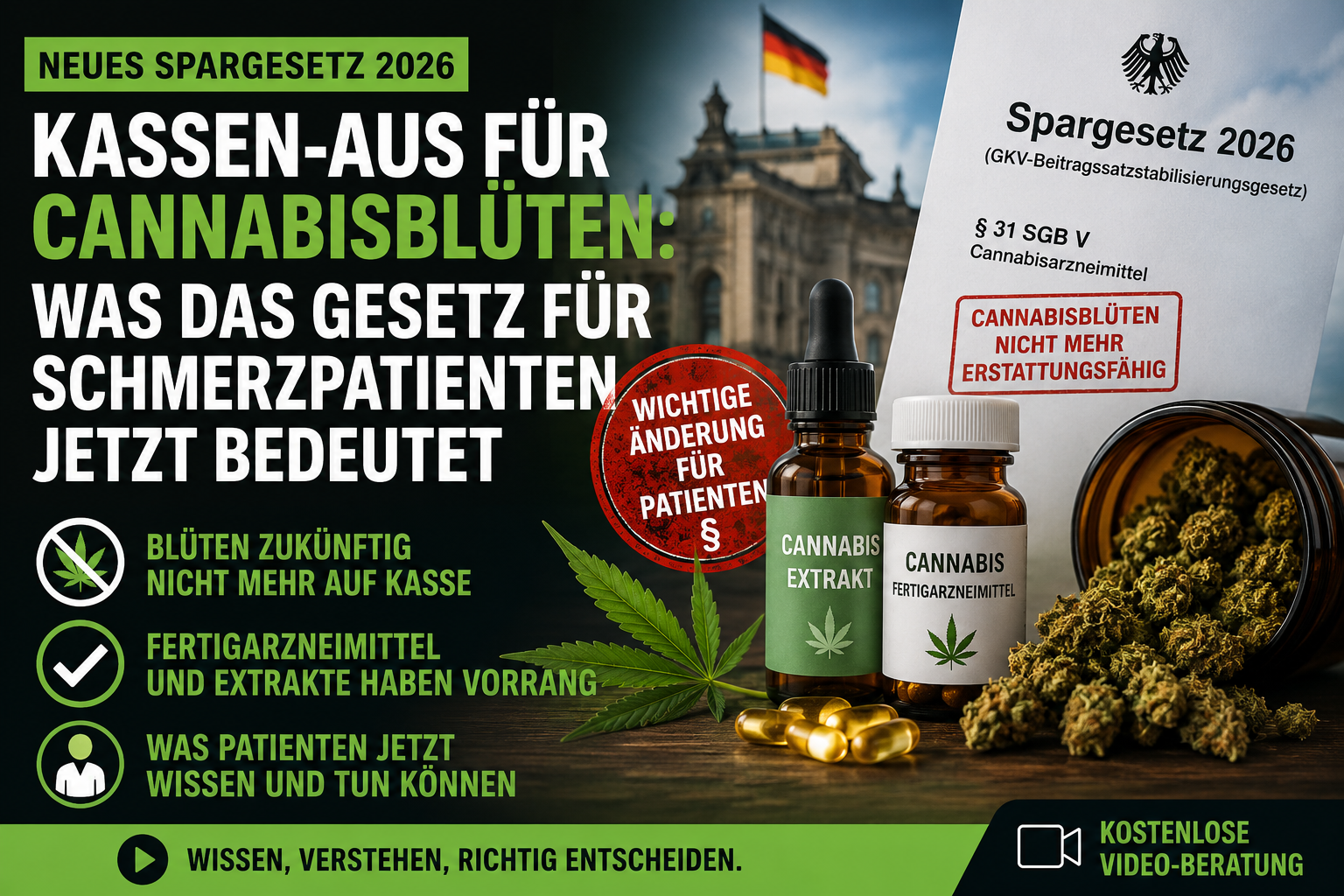 Kassen-Aus für Cannabisblüten und die Folgen des neuen Spargesetzes