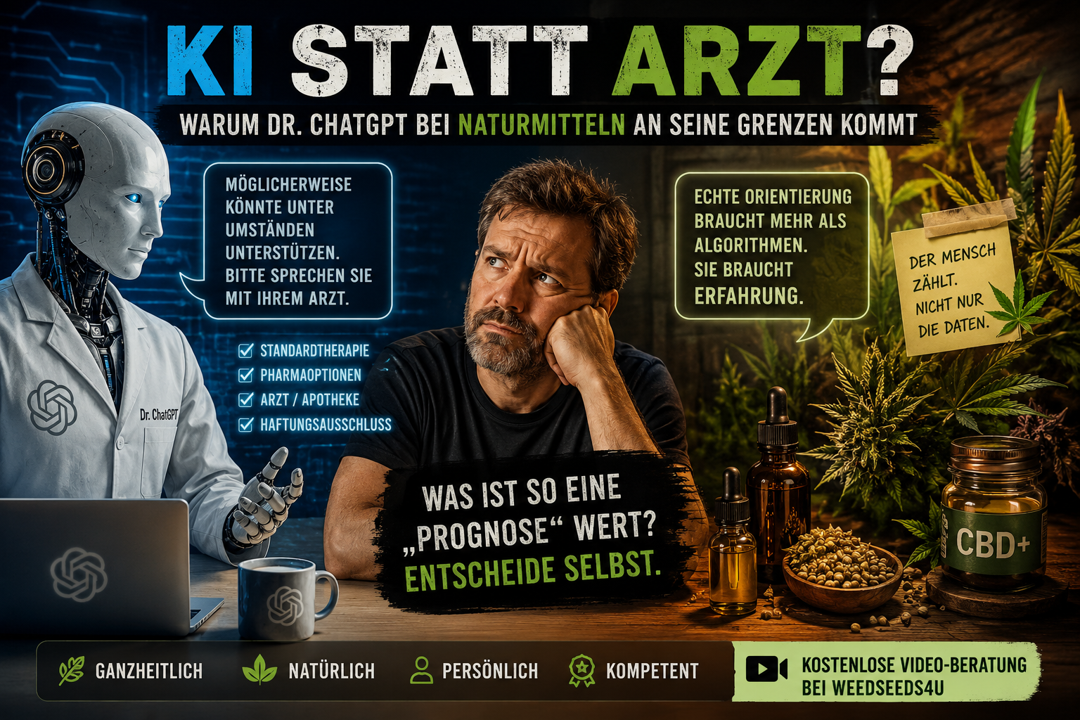KI statt Arzt? Dr. ChatGPT stößt bei Naturmitteln, CBD und persönlicher Gesundheitsorientierung