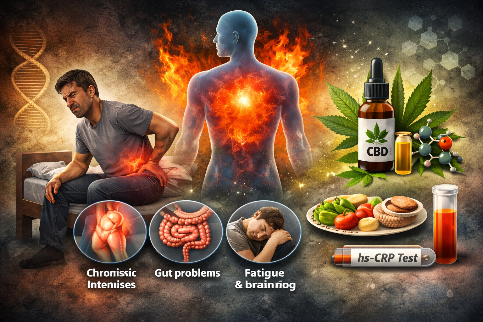 Infografik zu stillen Entzündungen als Ursache chronischer Schmerzen