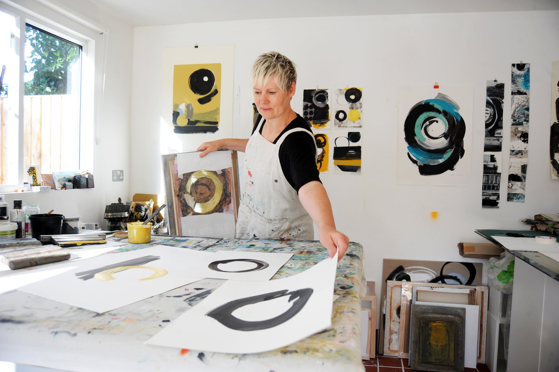 Sarah Roberts in her studio Sarah Roberts studio