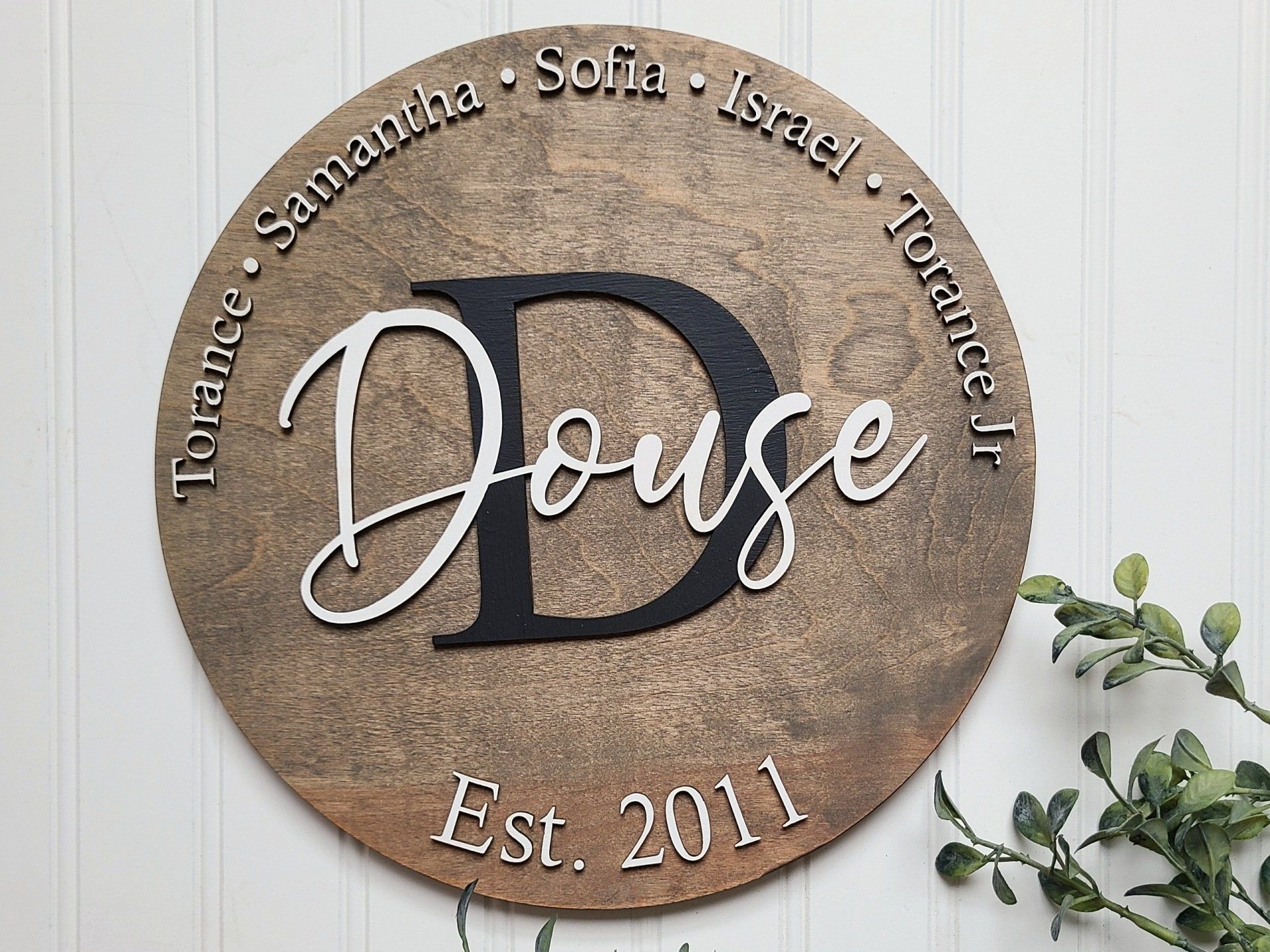 Personalized Family Monogram Wooden Sign