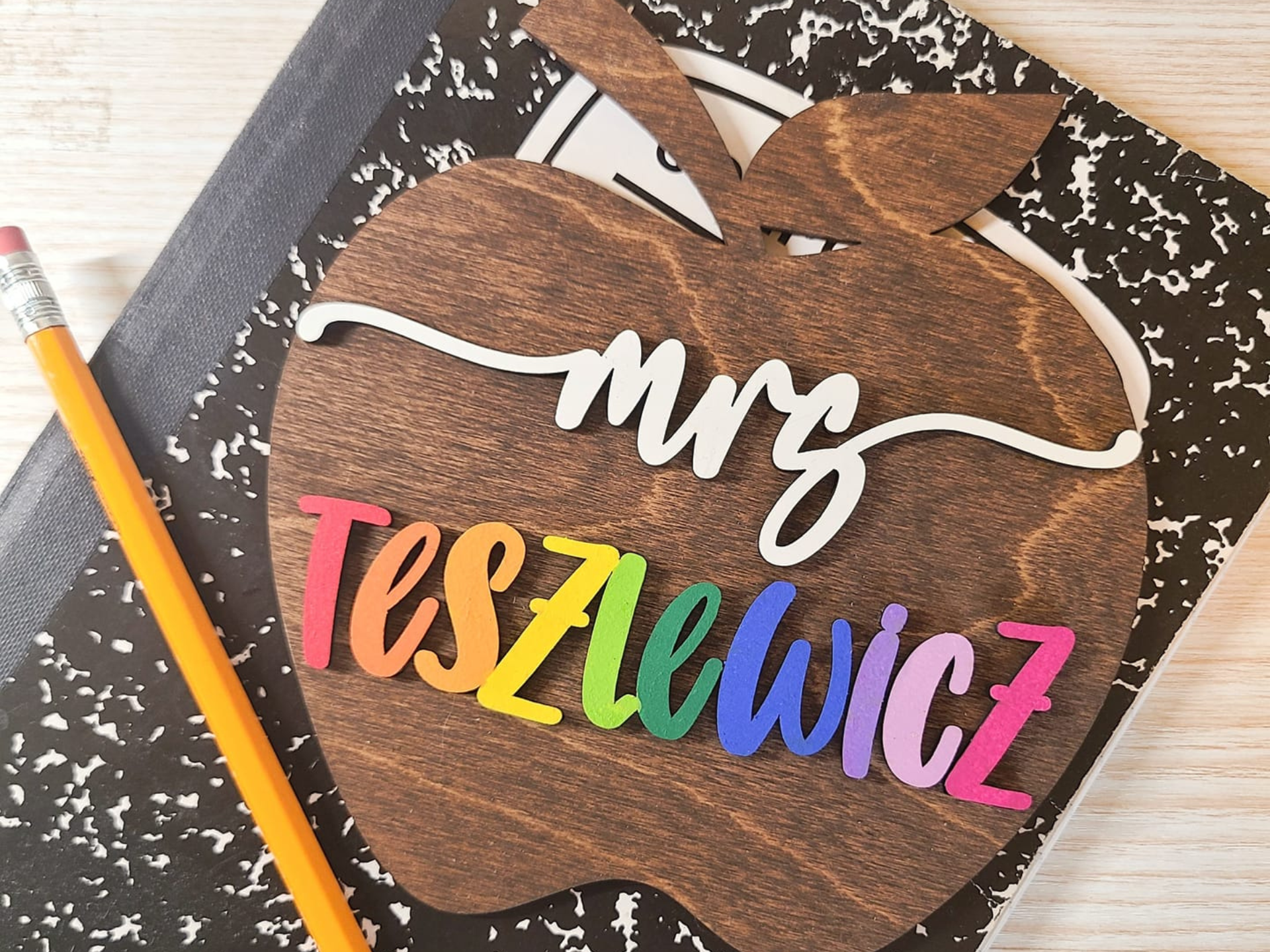 Teacher Appreciation Wooden Apple