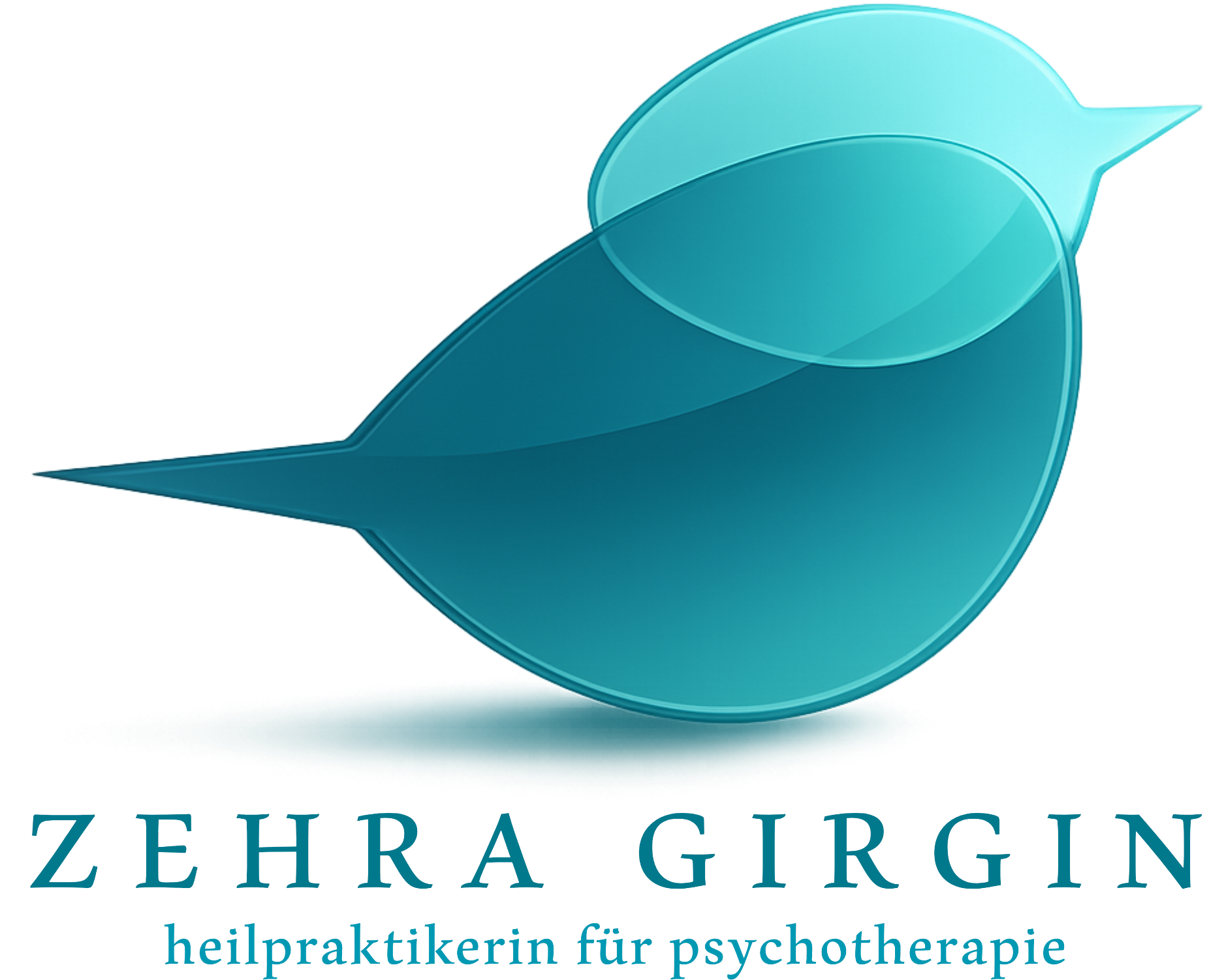 Das Logo in Blau. 2 Sprechblasen die einen Vogel symbolisieren.